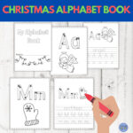 Christmas Alphabet Handwriting Abc Of Christmas Kids Coloring Book Intended For Christmas Alphabet Book