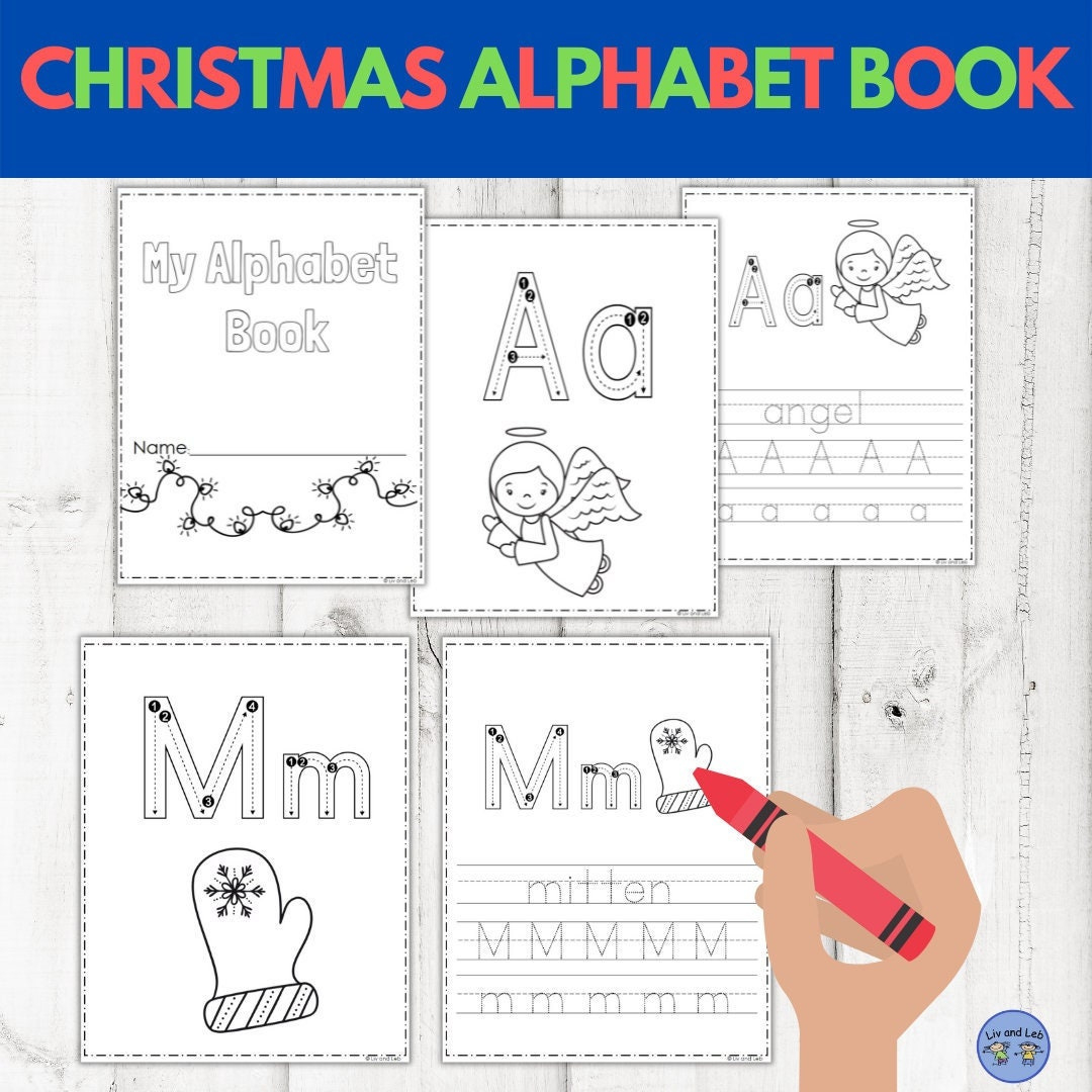 Christmas Alphabet Handwriting Abc Of Christmas Kids Coloring Book throughout Christmas Alphabet Worksheets