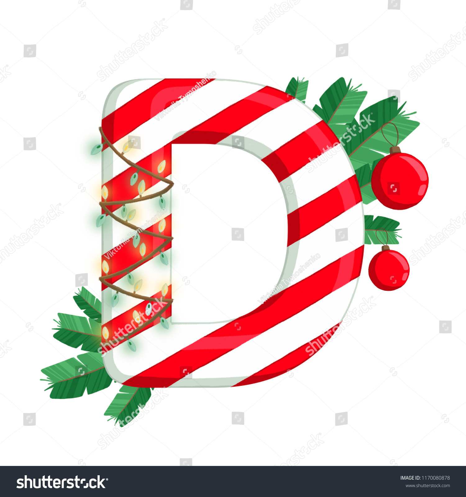 Christmas Alphabet Illustration Letter D Tree Stock Illustration pertaining to Christmas Alphabet Letter D