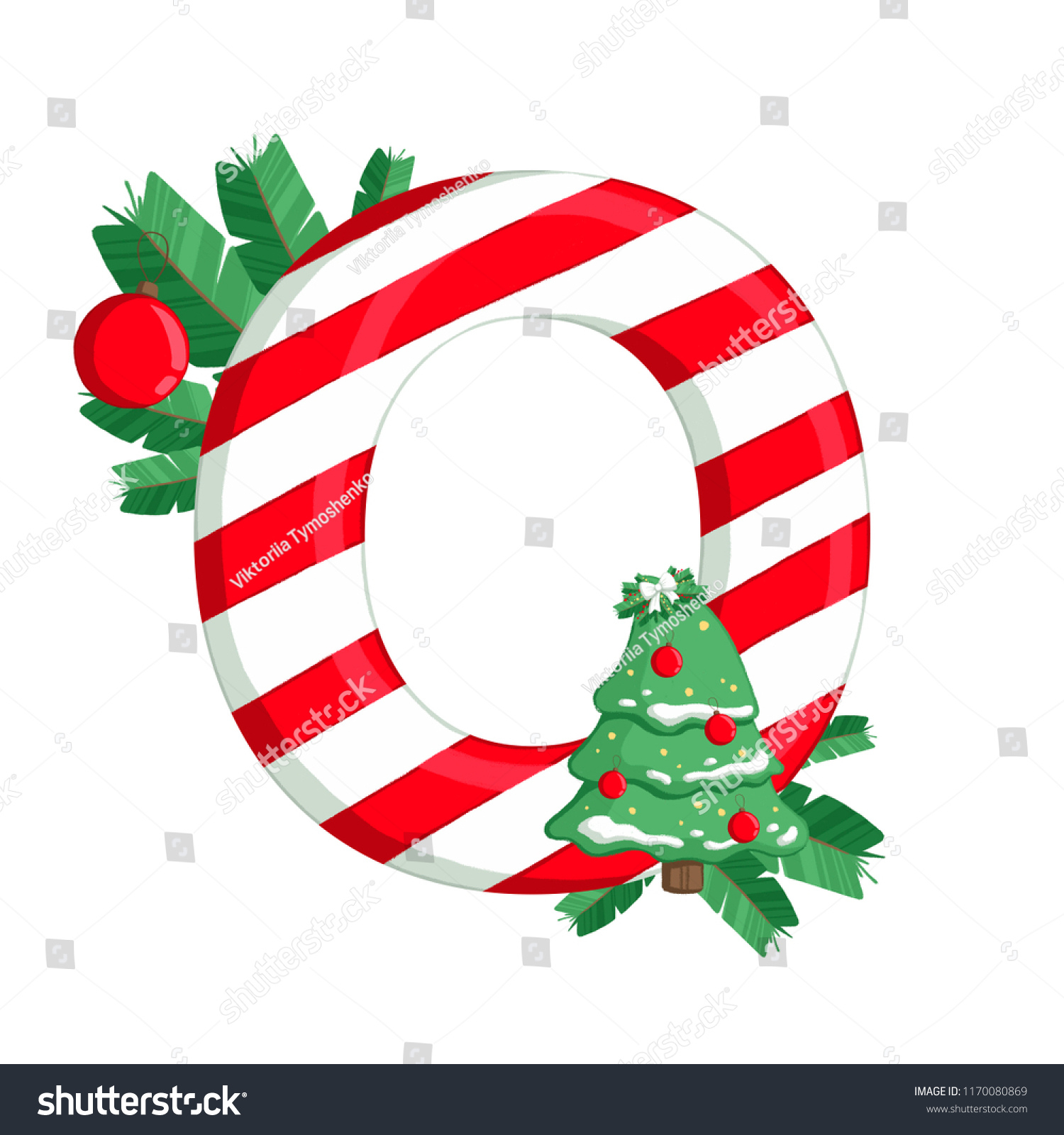 Christmas Alphabet Illustration Letter O Tree Stock Illustration pertaining to Christmas Alphabet Letter O