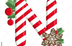 Christmas Alphabet. Illustration Of Letter N With Tree within Christmas Alphabet Letter N