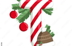 Christmas Alphabet. Illustration Of Letter T With Tree, Cookies throughout Christmas Alphabet Letter T