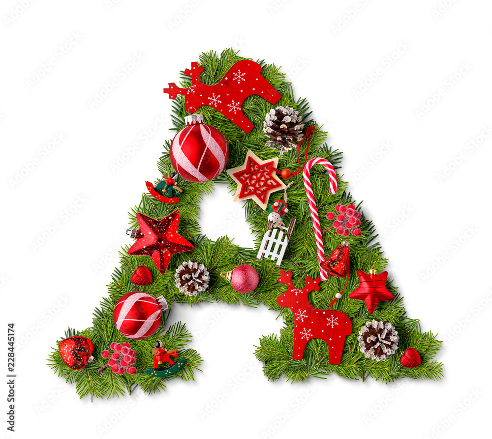 Christmas Alphabet Letter A Stock-Foto | Adobe Stock for Christmas Lettering Alphabet