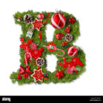 Christmas Alphabet Letter B Isolated On White Stock Photo   Alamy Intended For Christmas Alphabet Letter B