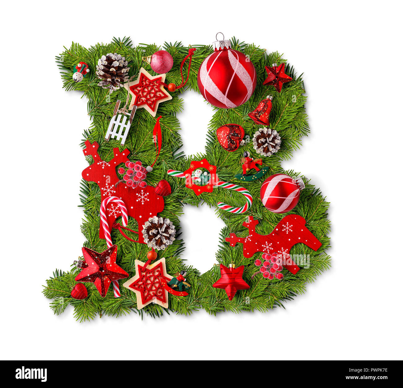 Christmas Alphabet Letter B Isolated On White Stock Photo - Alamy intended for Christmas Alphabet Letter B