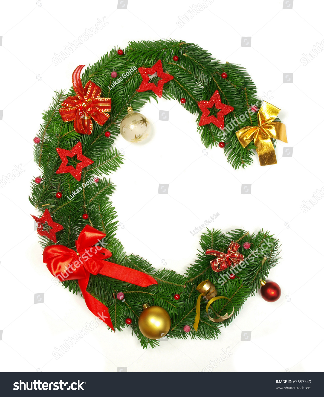 Christmas Alphabet Letter C Stock Photo 63657349 | Shutterstock inside Christmas Alphabet Letter C