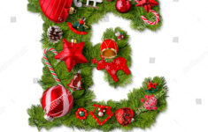 Christmas Alphabet Letter E Isolated On Stock Photo 1205388151 inside Christmas Alphabet Letter E