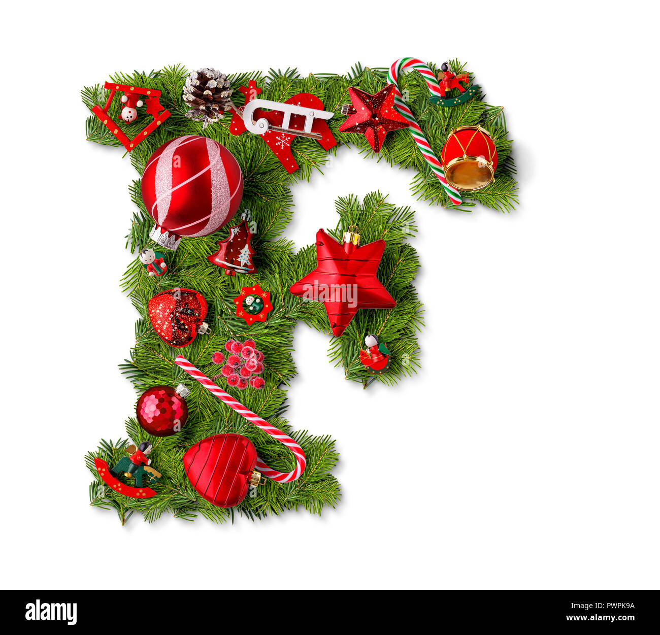 Christmas Alphabet Letter F Isolated On White Stock Photo - Alamy inside Christmas Alphabet Letter F