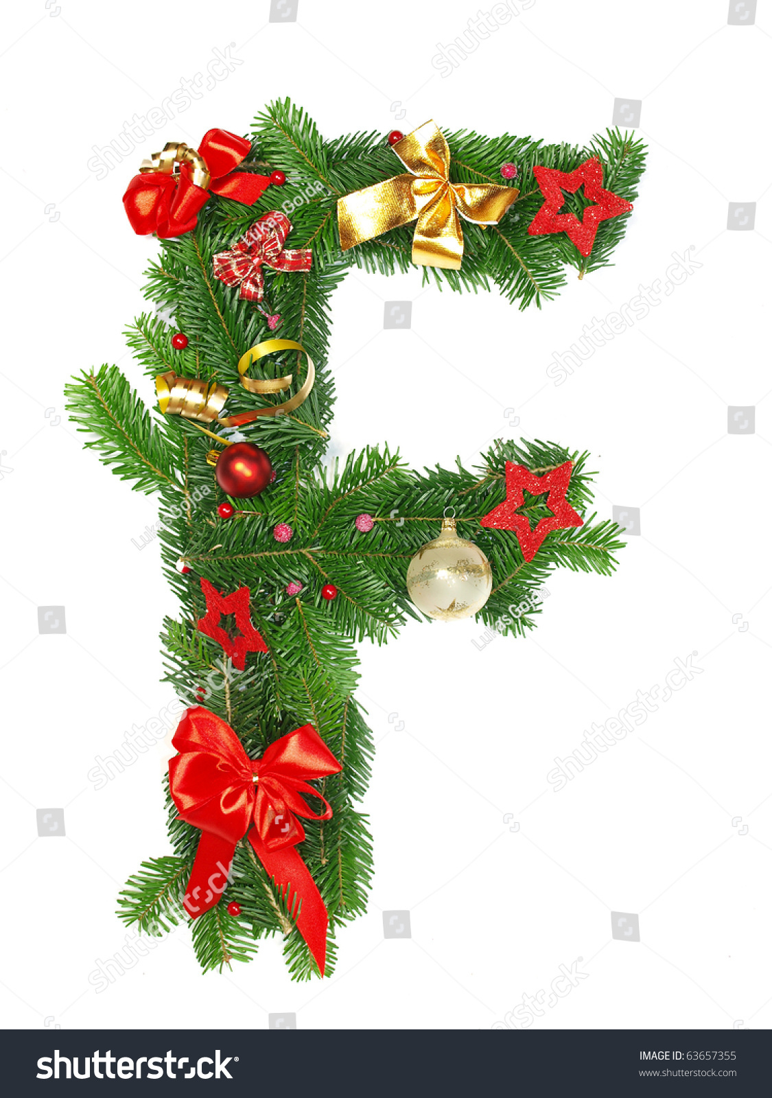 Christmas Alphabet Letter F Stock Photo 63657355 | Shutterstock within Christmas Alphabet Letter F