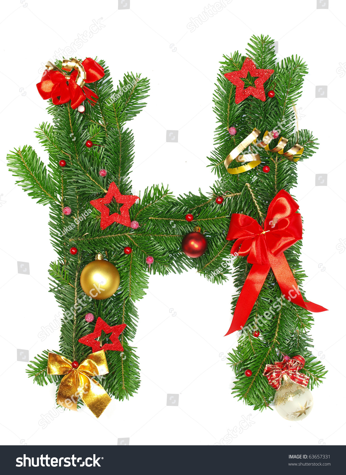 Christmas Alphabet Letter H Stock Photo 63657331 | Shutterstock within Christmas Alphabet Letter H