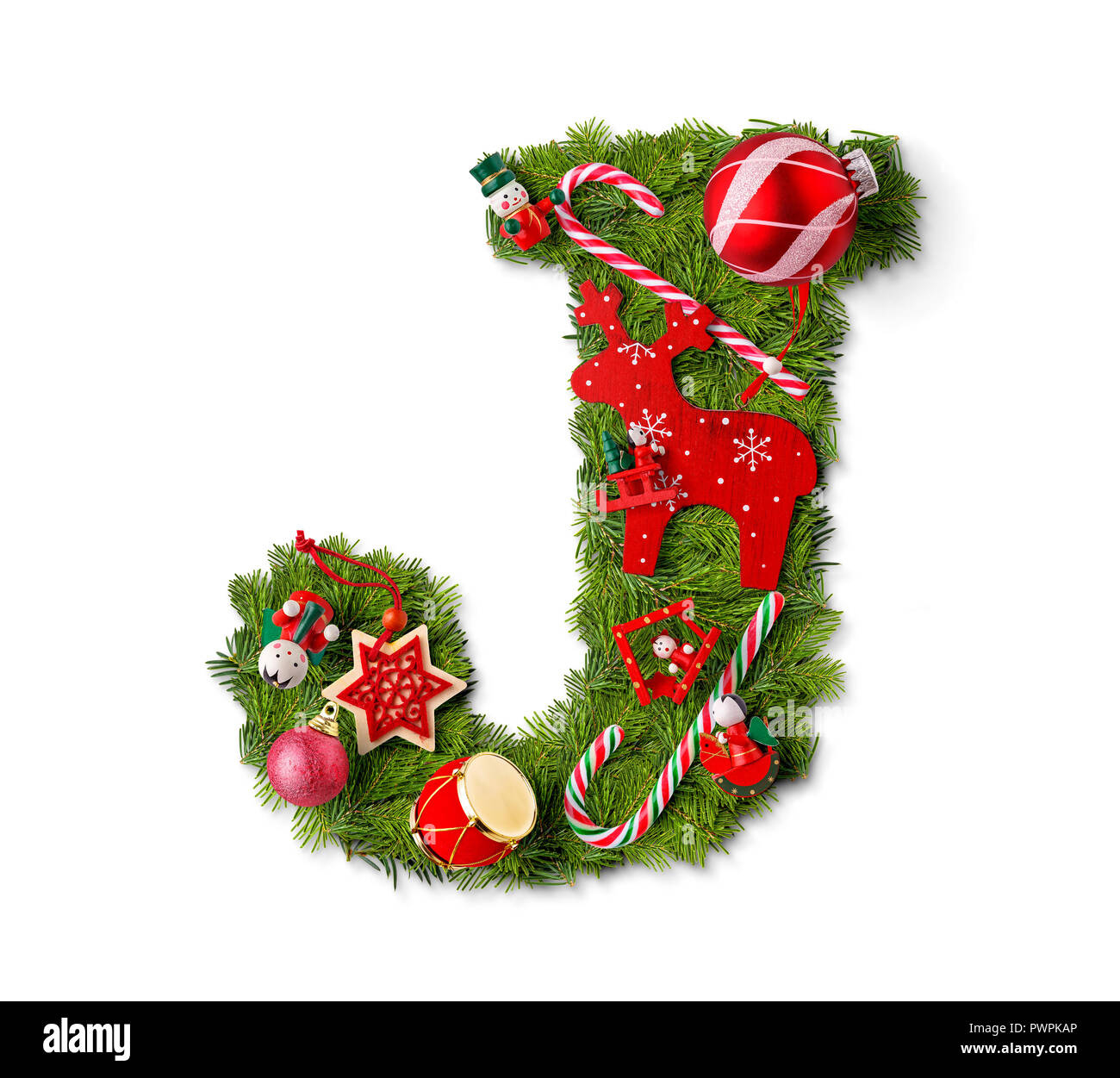 Christmas Alphabet Letter J Isolated On White Stock Photo - Alamy with Christmas Alphabet Letter J