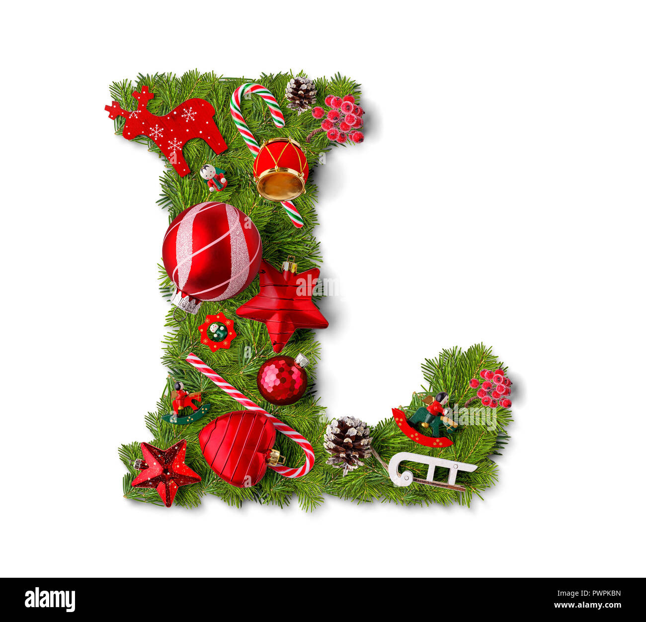 Christmas Alphabet Letter L Isolated On White Stock Photo - Alamy throughout Christmas Alphabet Letter L