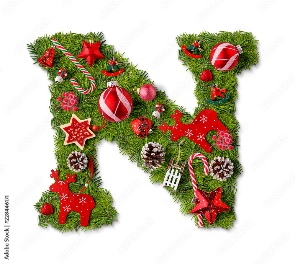 Christmas Alphabet Letter N Stock-Foto | Adobe Stock intended for Christmas Alphabet Letter N