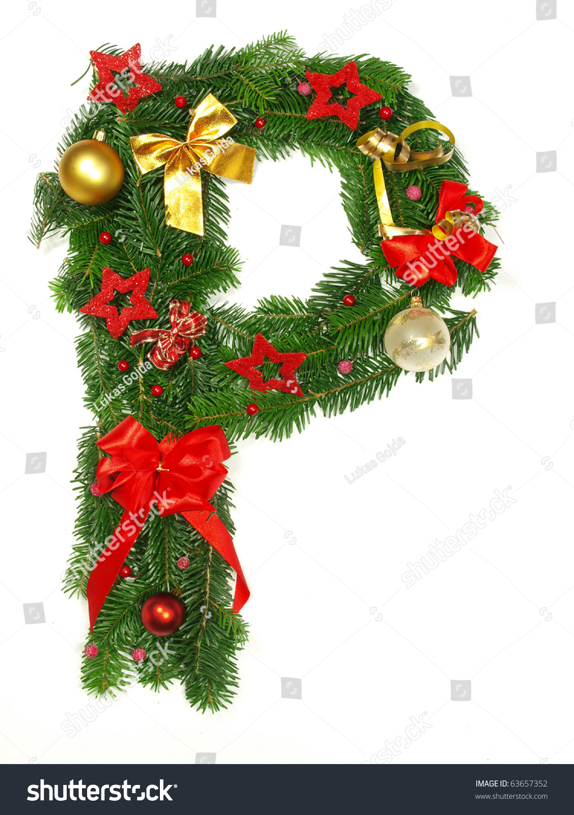 Christmas Alphabet Letter P Stock Photo 63657352 | Shutterstock inside Christmas Alphabet Letter P