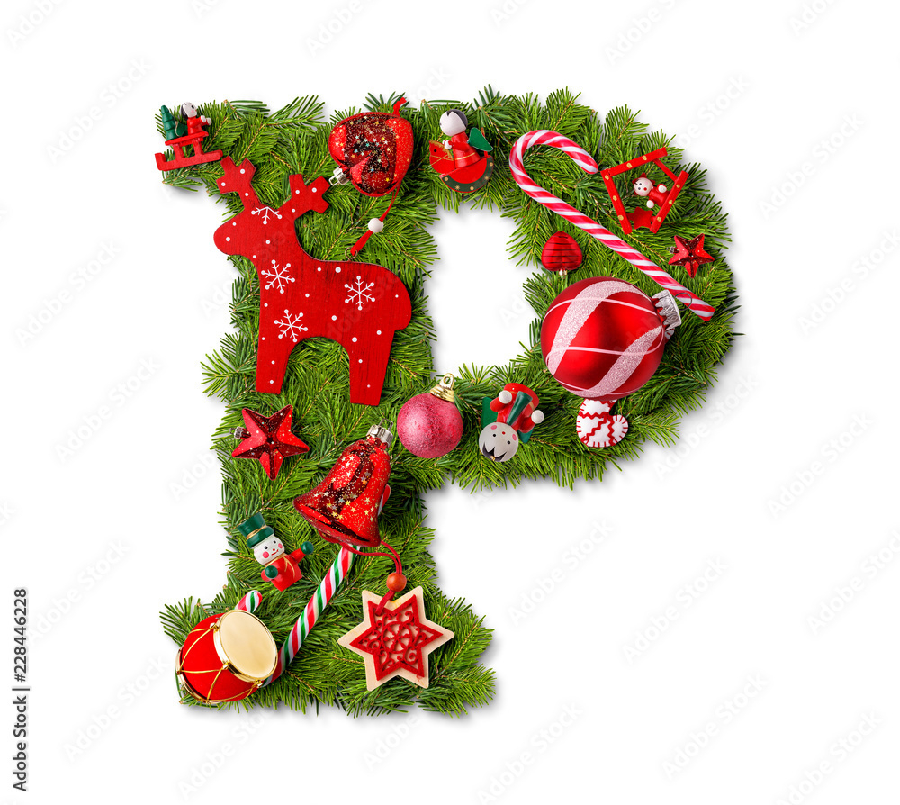 Christmas Alphabet Letter P Stock Photo | Adobe Stock with Christmas Alphabet Letter P