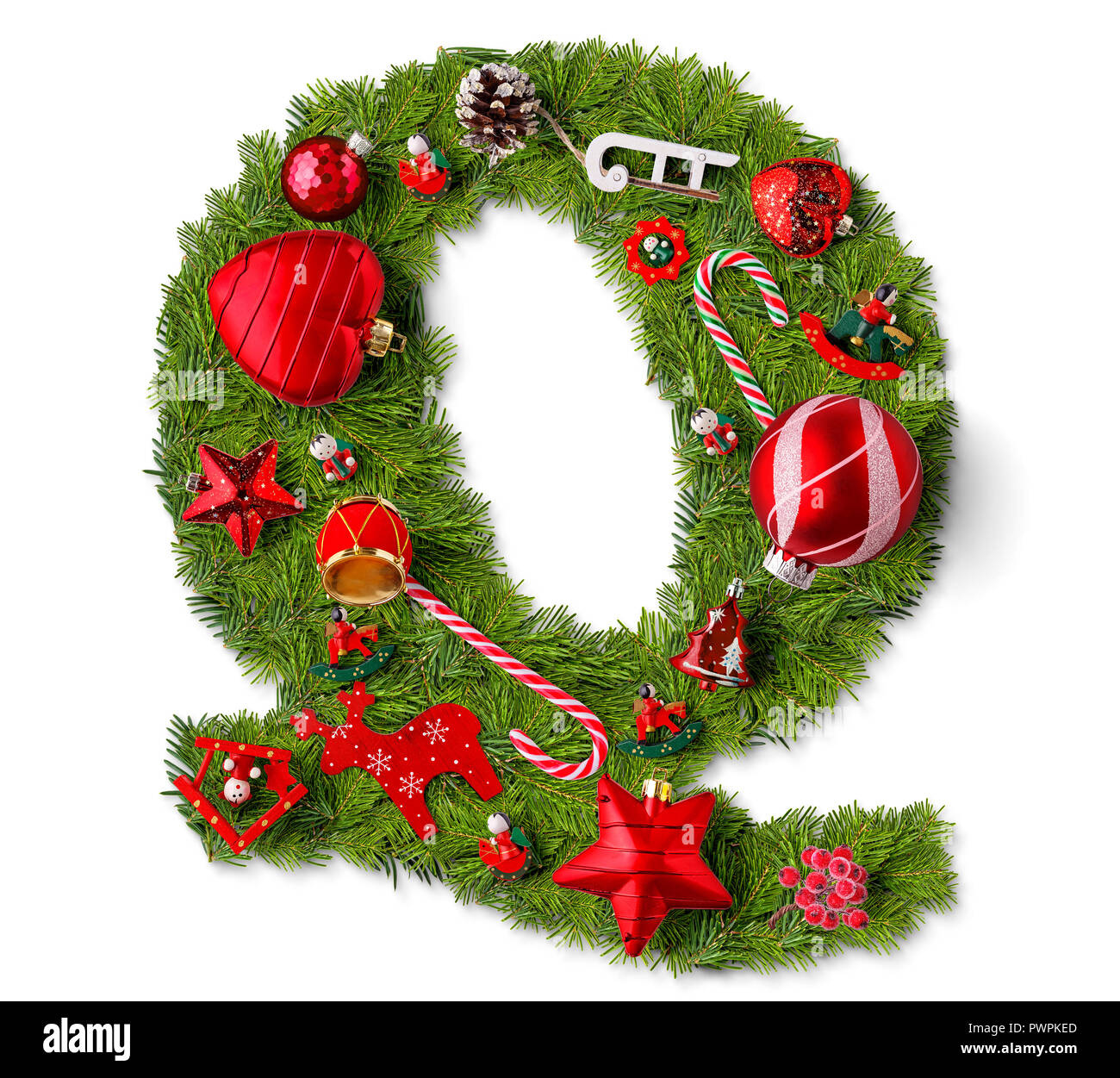 Christmas Alphabet Letter Q Isolated On White Stock Photo - Alamy pertaining to Christmas Alphabet Letter Q