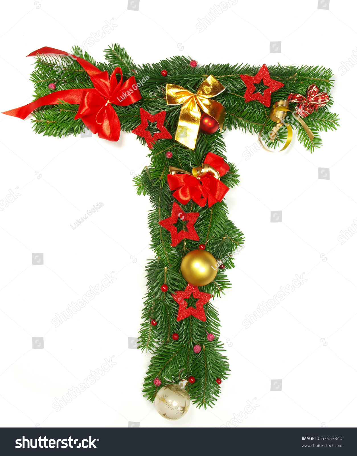 Christmas Alphabet Letter T Stock Photo 63657340 | Shutterstock intended for Christmas Alphabet Letter T