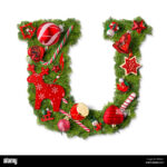 Christmas Alphabet Letter U Isolated On White Stock Photo   Alamy With Regard To Christmas Alphabet Letter U