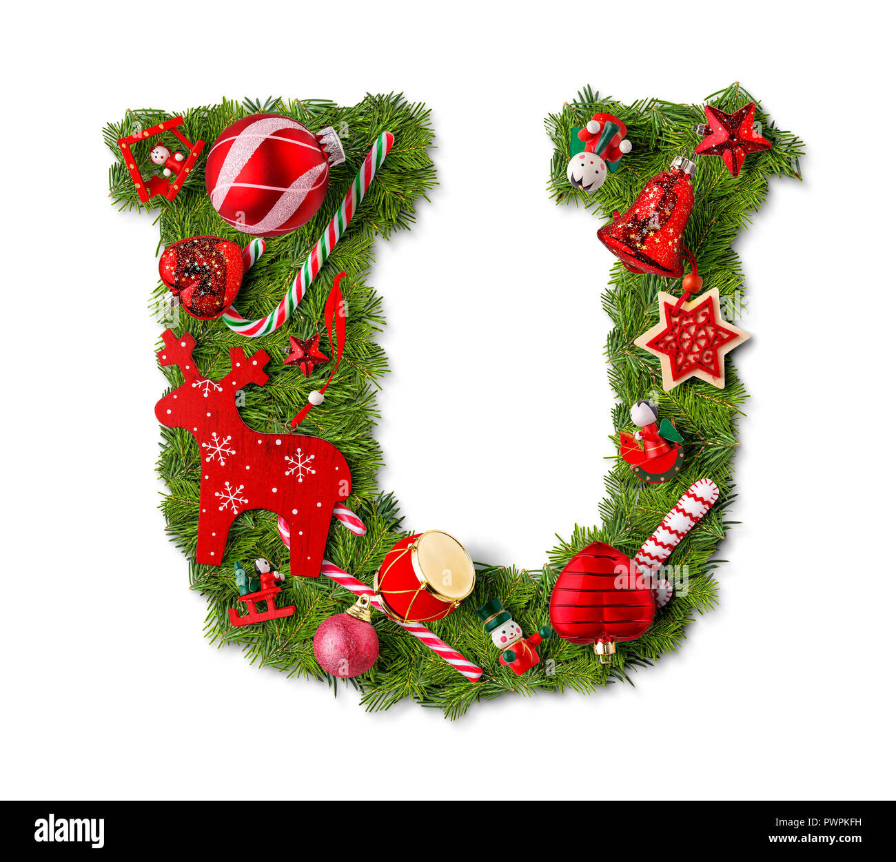 Christmas Alphabet Letter U Isolated On White Stock Photo - Alamy with regard to Christmas Alphabet Letter U