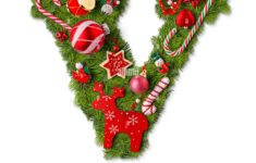 Christmas Alphabet Letter V Isolated On White Stock Photo - Alamy pertaining to Christmas Alphabet Letter V