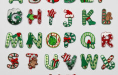 Christmas Alphabet Letters Embroidered Motif Fabric Iron On Patch for Christmas Letter Alphabet