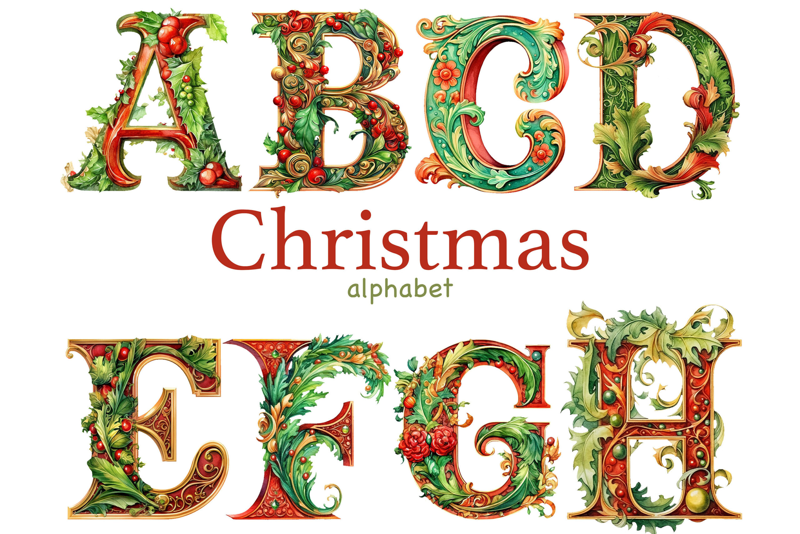 Christmas Alphabet Letters Geologist A To for Free Christmas Alphabet Letters