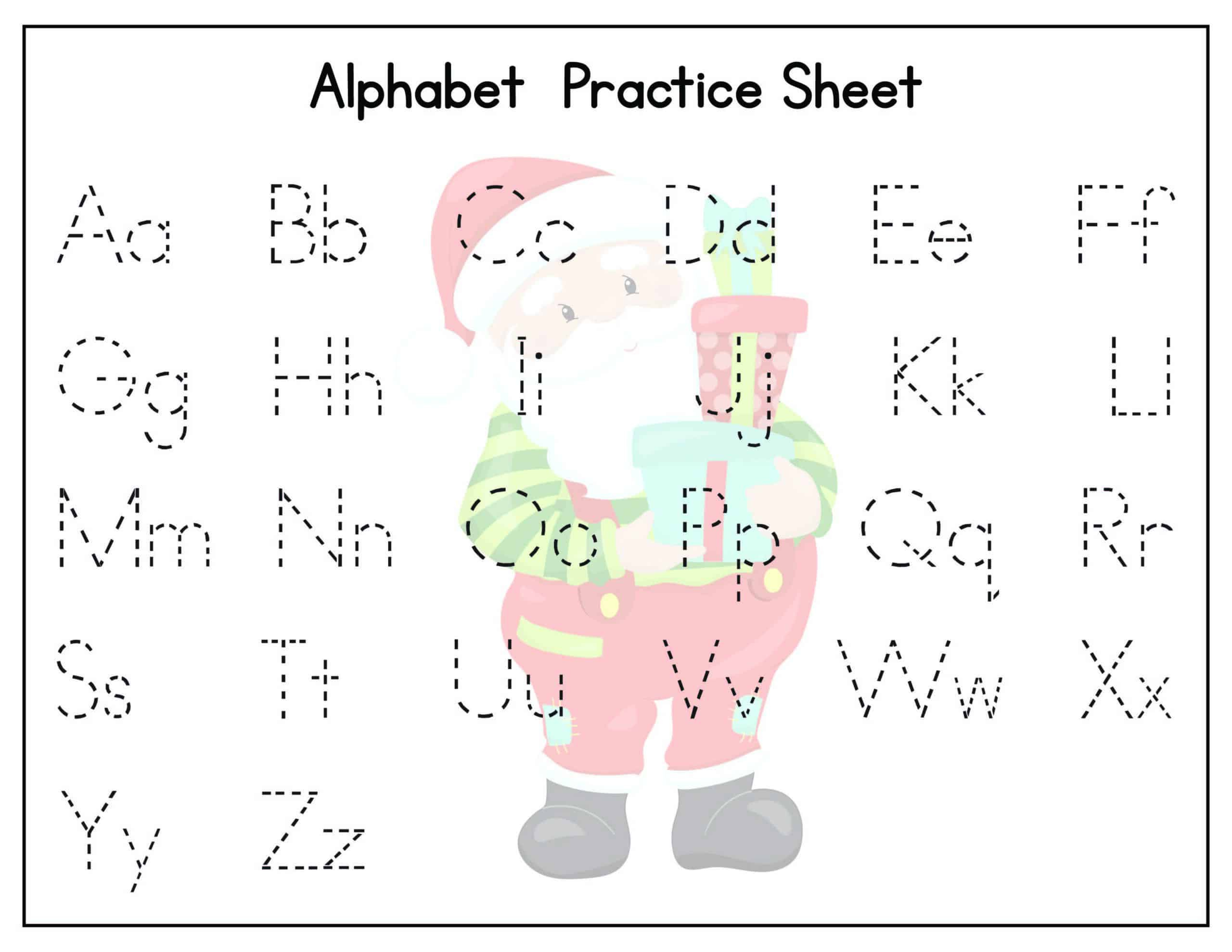 Christmas Alphabet Tracing Worksheets - Kids Activity Zone regarding Christmas Alphabet Worksheets