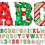 Christmas Clipart Alphabet Png, Wrapping Paper Alphabet, Doodle Within Christmas Alphabet Clipart