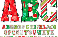 Christmas Clipart Alphabet Png, Wrapping Paper Alphabet, Doodle within Christmas Alphabet Clipart