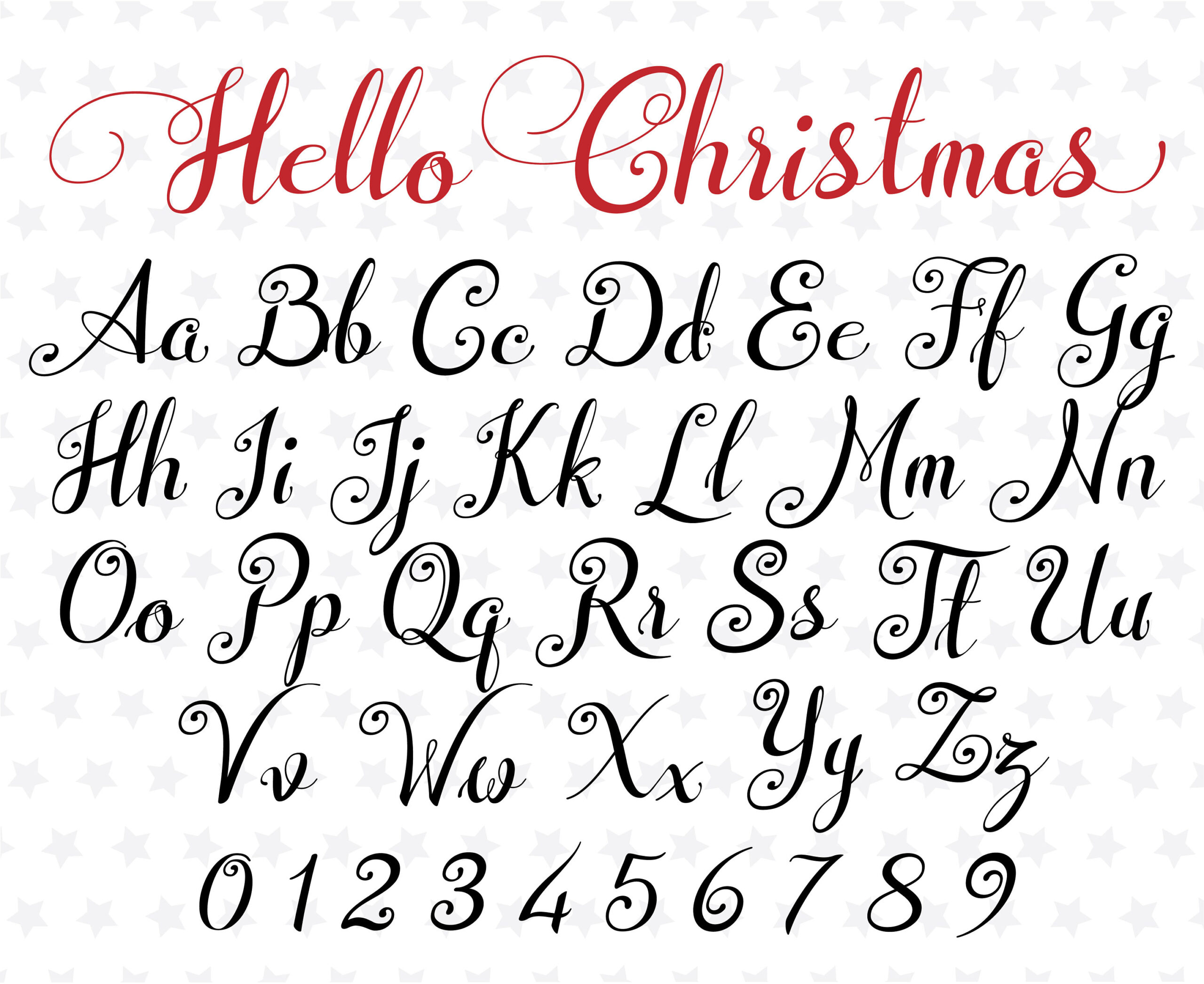 Christmas Font Christmas Script Christmas Font Monogram Cursive in Christmas Alphabet Font