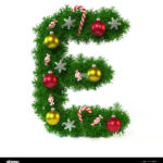 Christmas Font Isolated On White 3D Rendering, Letter E Stock In Merry Christmas Individual Christmas Alphabet Letters