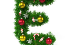 Christmas Font Isolated On White 3D Rendering, Letter E Stock in Merry Christmas Individual Christmas Alphabet Letters
