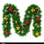 Christmas Font Isolated On White 3D Rendering, Letter M Stock With Regard To Individual Christmas Alphabet Letters