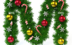 Christmas Font Isolated On White 3D Rendering, Letter M Stock with regard to Individual Christmas Alphabet Letters