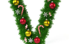 Christmas Font Isolated On White 3D Rendering, Letter V Stock within Christmas Alphabet Letter V