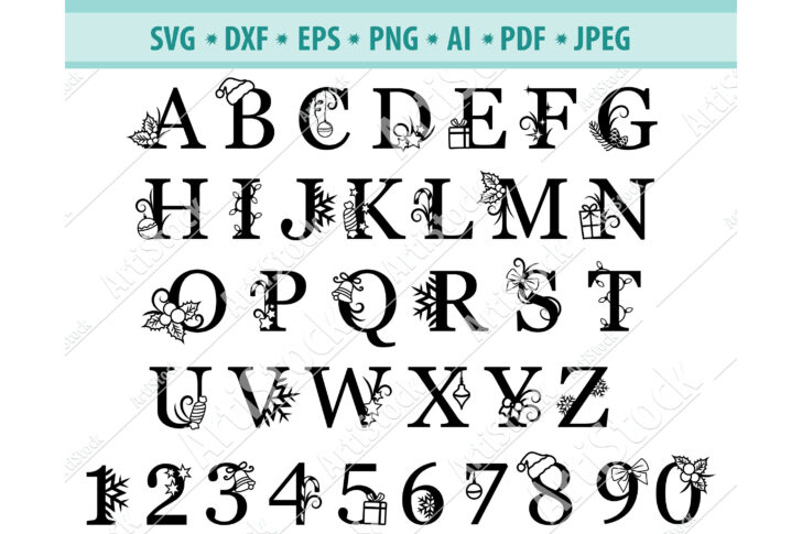 Fancy Christmas Font Alphabet