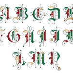 Christmas Gothic Ornamental Alphabet With Christmas Calligraphy Alphabet