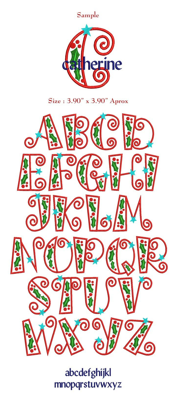 Christmas Leaf Star Mono Font within Alphabet Christmas Fonts