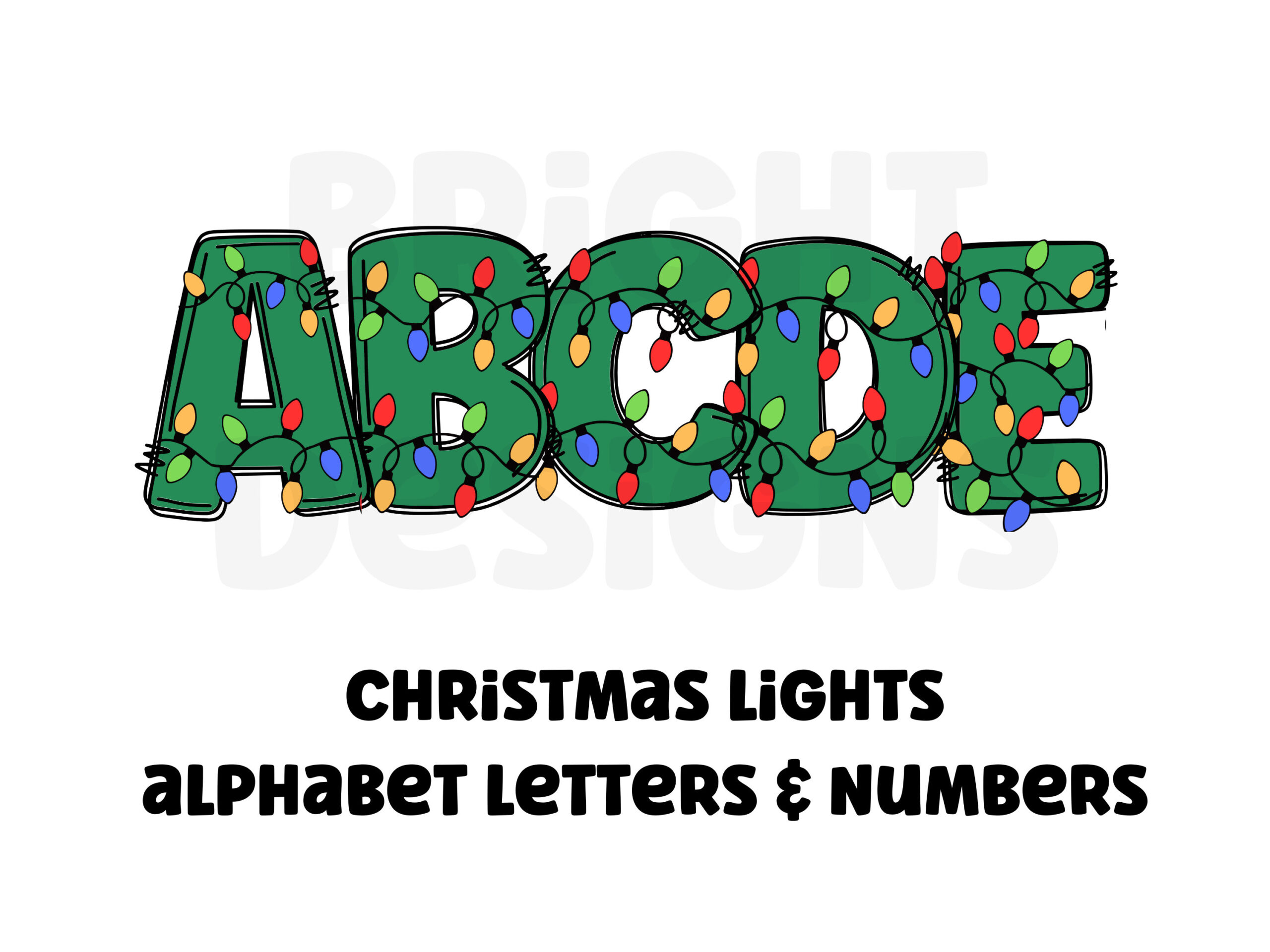 Christmas Lights Clipart Letters 300Dpi Transparent Png. 1 Set Of with Christmas Lights Alphabet