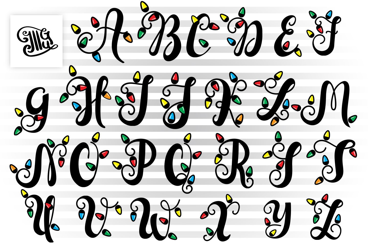 Christmas Lights Letters Svg For Christmas (380937) pertaining to Christmas Lights Alphabet