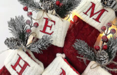 Christmas Socks Red Snowflake Alphabet Letters Christmas Knitting in Alphabet Stockings Christmas