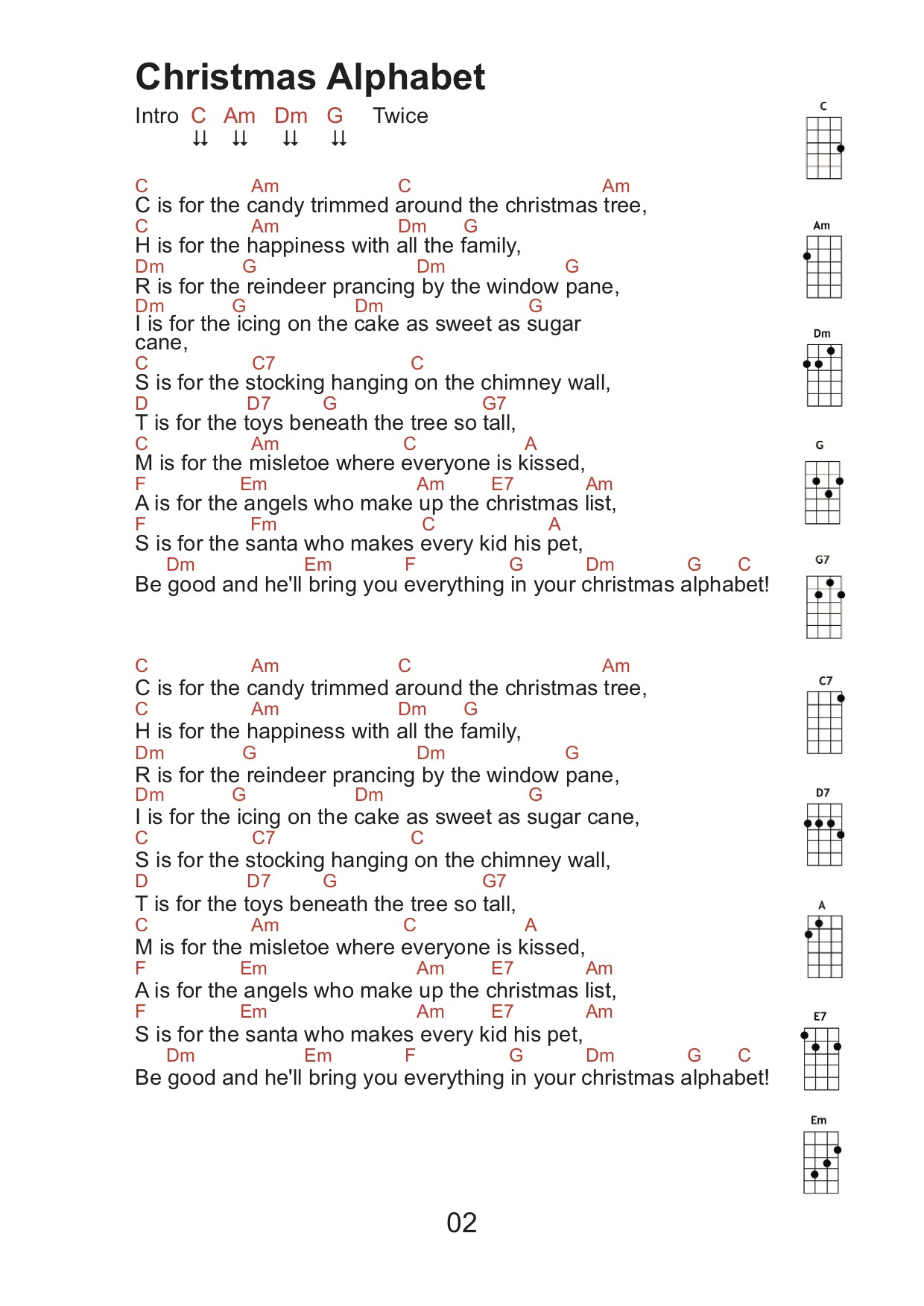 Christmas Song Book for Christmas Songs List Alphabetical