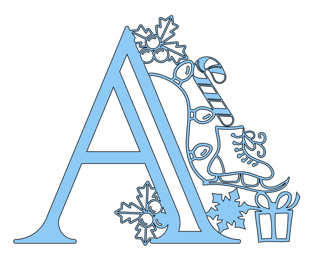 Christmas Svg Alphabet Letters (For Paper &amp;amp; Vinyl) Extraordinary Chaos inside Free Christmas Alphabet Letters