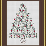 Christmas Tree Alphabet Sampler Cross Stitch Pattern 1182 With Regard To Counted Cross Stitch Christmas Alphabet