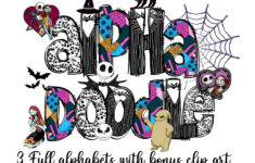 Custom Nightmare Christmas Movie Halloween Doodle Letters With Clip Art  Png, Make Your Own Name, Halloween Alphabet Doodle Set in Nightmare Before Christmas Alphabet