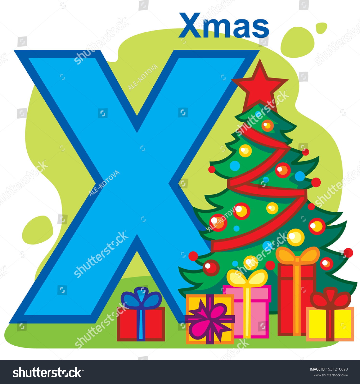 English Alphabet Letter X Christmas Stock Vector (Royalty Free pertaining to Christmas Alphabet Letter X