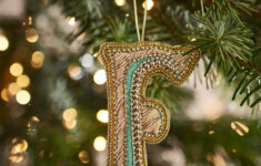 Fortnum'S Eau De Nil Embroidered Alphabet Christmas Decoration, F pertaining to Alphabet Christmas Decorations
