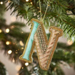 Fortnum'S Eau De Nil Embroidered Alphabet Christmas Decoration, N With Regard To Alphabet Letter Christmas Ornaments