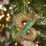 Fortnum'S Eau De Nil Embroidered Alphabet Christmas Decoration, Z With Alphabet Letter Christmas Ornaments