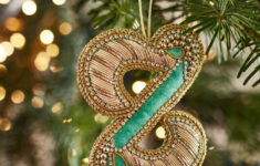 Fortnum'S Eau De Nil Embroidered Alphabet Christmas Decoration, Z with Alphabet Letter Christmas Ornaments